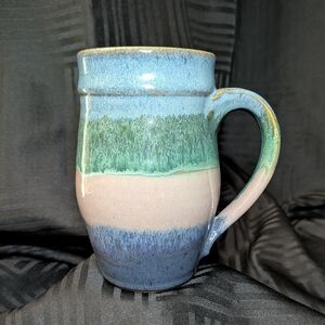 Handcrafted Blue and Green Ceramic Mug